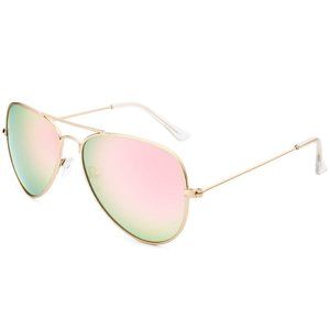 Women Aviator Polarized Metal Mirror UV 400 Lens